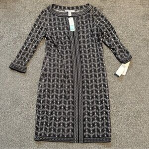 Wisp Stitch Fix Shift Dress Womens Floral Printed Design Size 6 Black And White